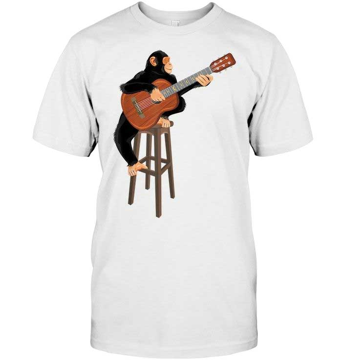 Skitongift-Chimpanzee-Playing-Acoustic-Guitar-Funny-Shirts-Hoodie-Sweater-Short-Sleeve-Casual-Shirt