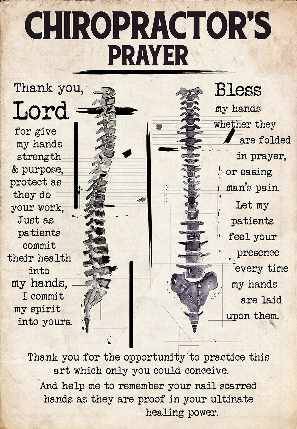 Chiropractor's Prayer Jobs-MH0908