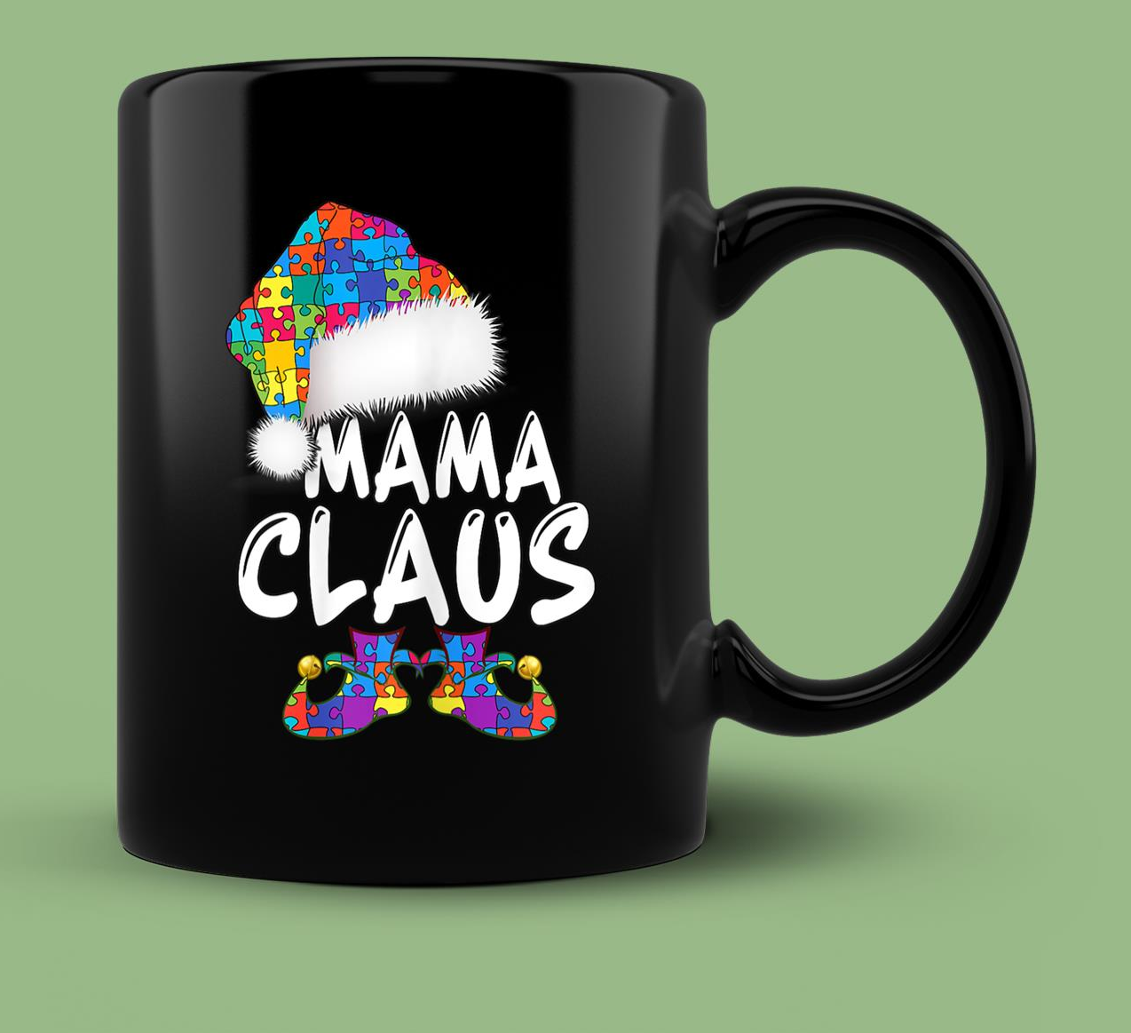 Skitongift Ceramic Novelty Coffee Mug Christmas Gifts For Mom Christmas Mama Claus Autism
