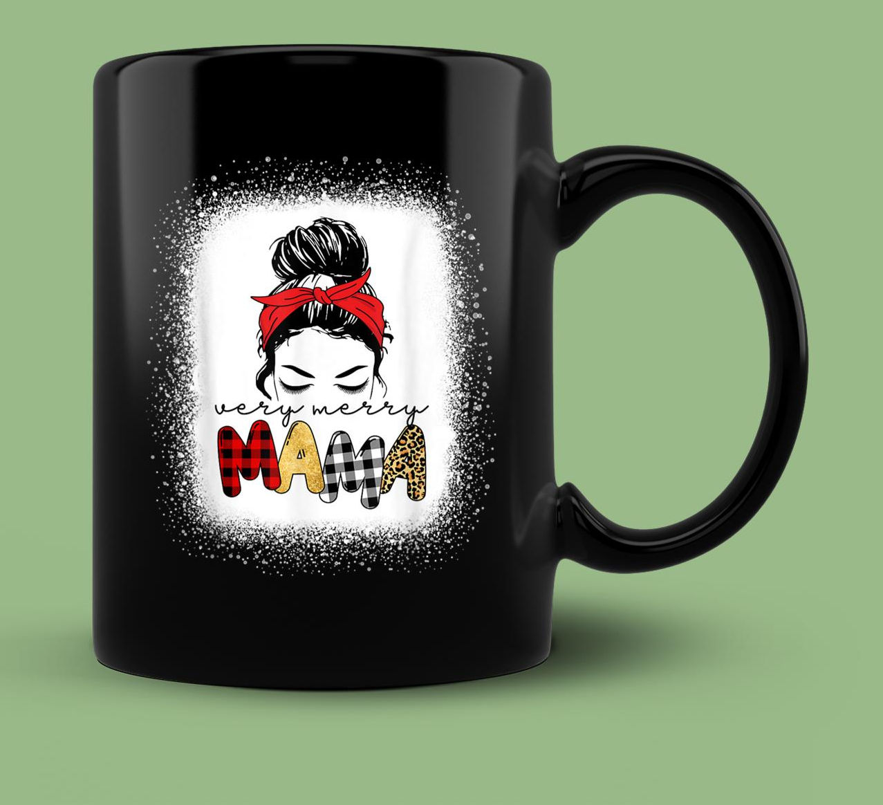 Skitongift Ceramic Novelty Coffee Mug Christmas Gifts For Mom Messy Bun Very Merry Mama Merry Christmas Mama Claus Mug