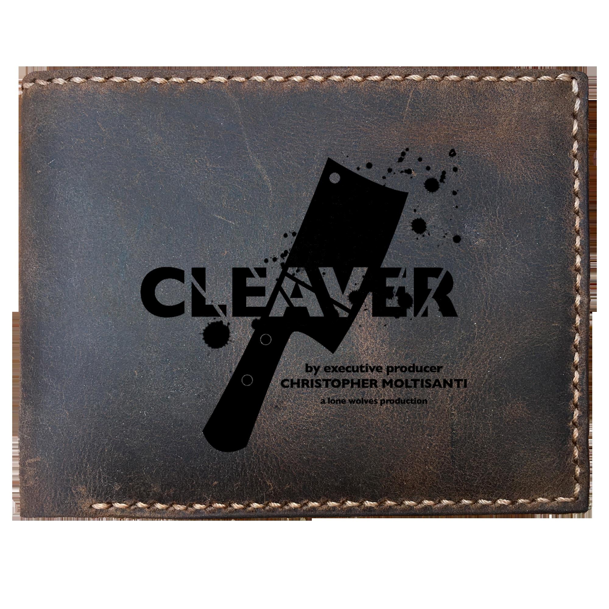 Skitongifts Funny Custom Laser Engraved Bifold Leather Wallet For Men, Cleaver, Cult Tony James Gandolfini Mafia New Jersey Paulie For Sopranos Fans