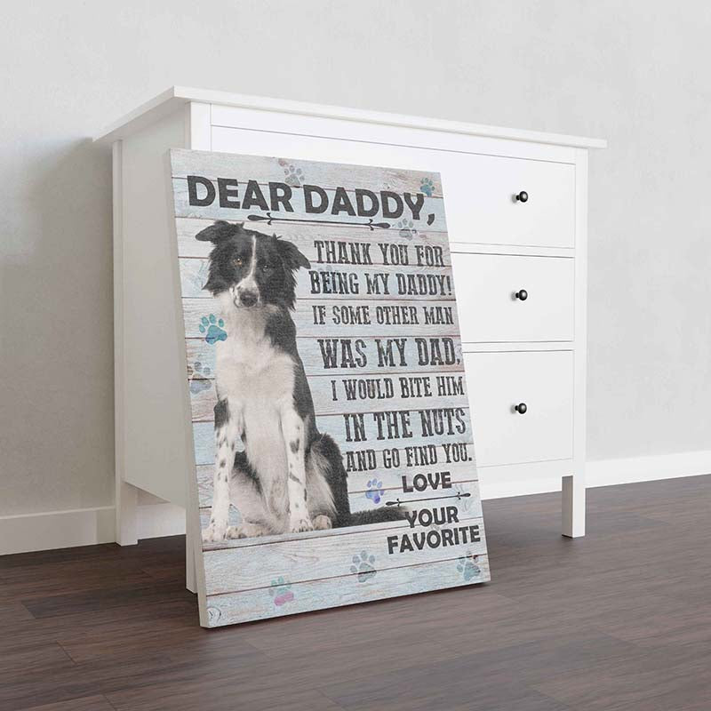 Skitongifts Wall Decoration, Home Decor, Decoration Room Collie Dog Dear Daddy Love Your Favorite-TT0601
