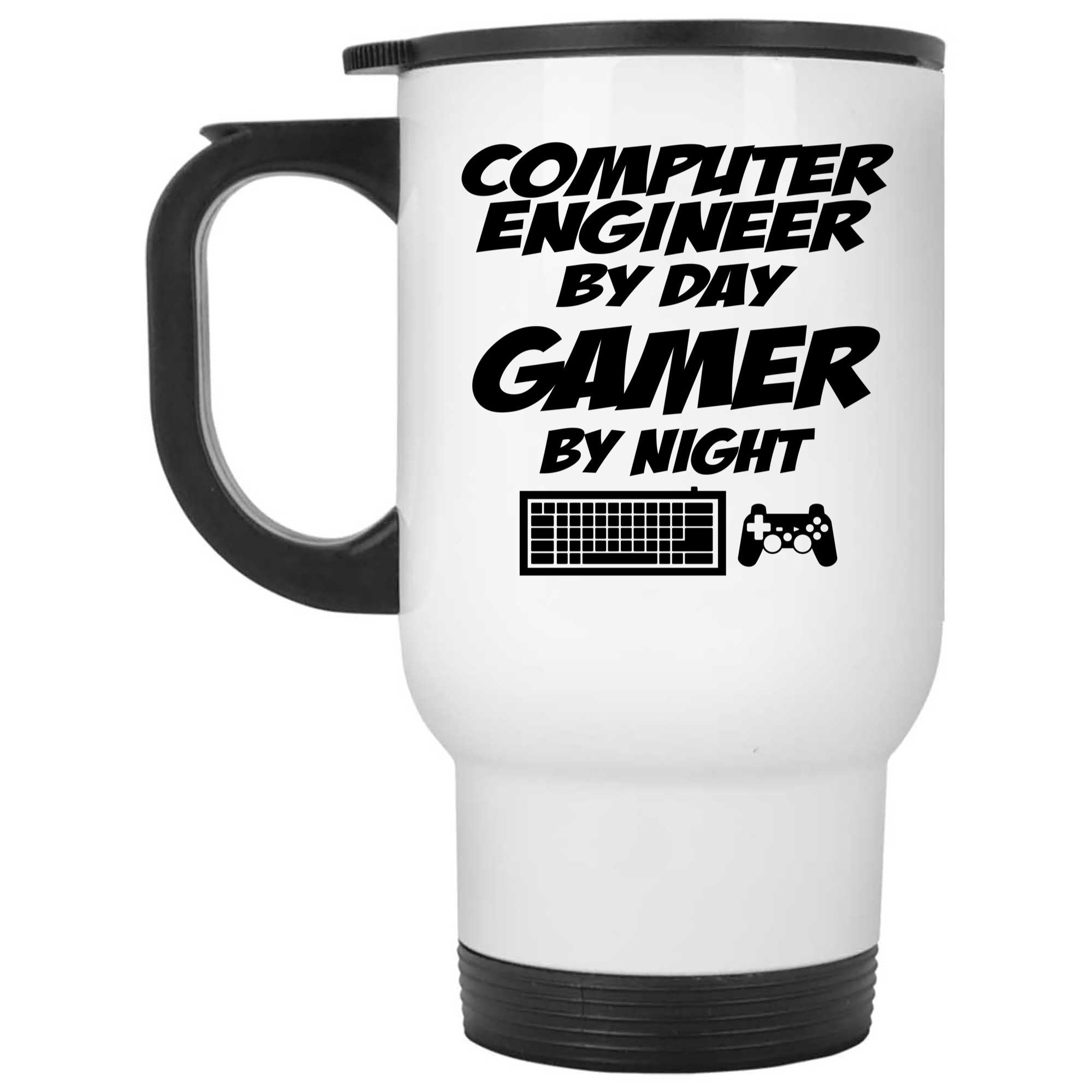 Skitongifts Funny Ceramic Novelty Coffee Mug Computer Engineer By Day Gamer By Night 67ImCZD