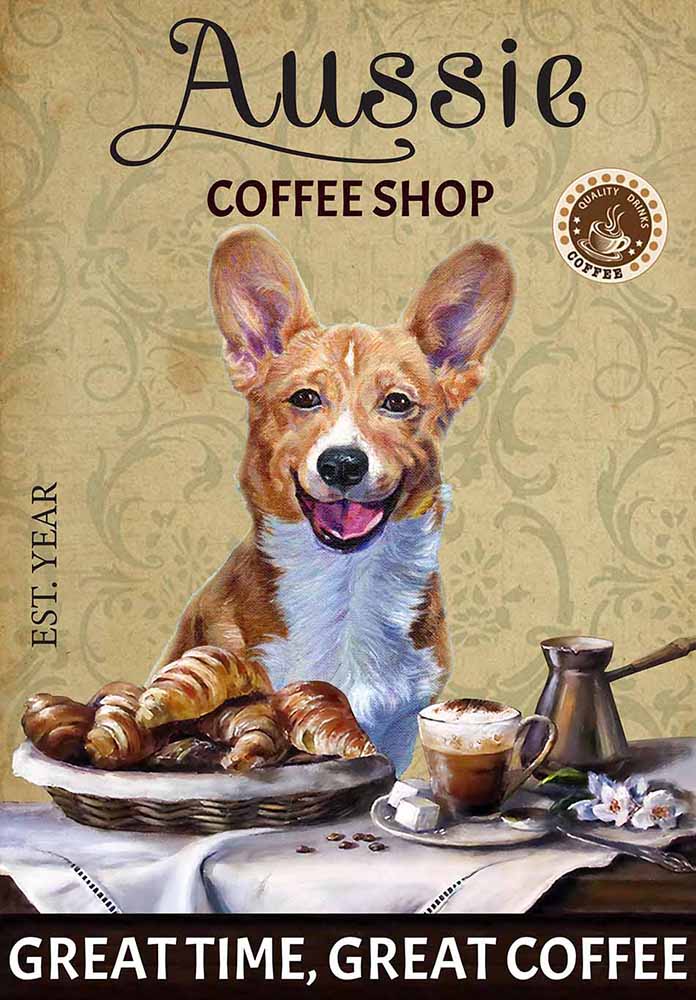 Corgi Dog Coffee Shop-TT3008