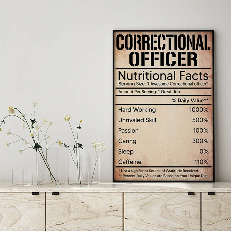Skitongifts Wall Decoration, Home Decor, Decoration Room Correctional Nutritional Facts Label-MH2409