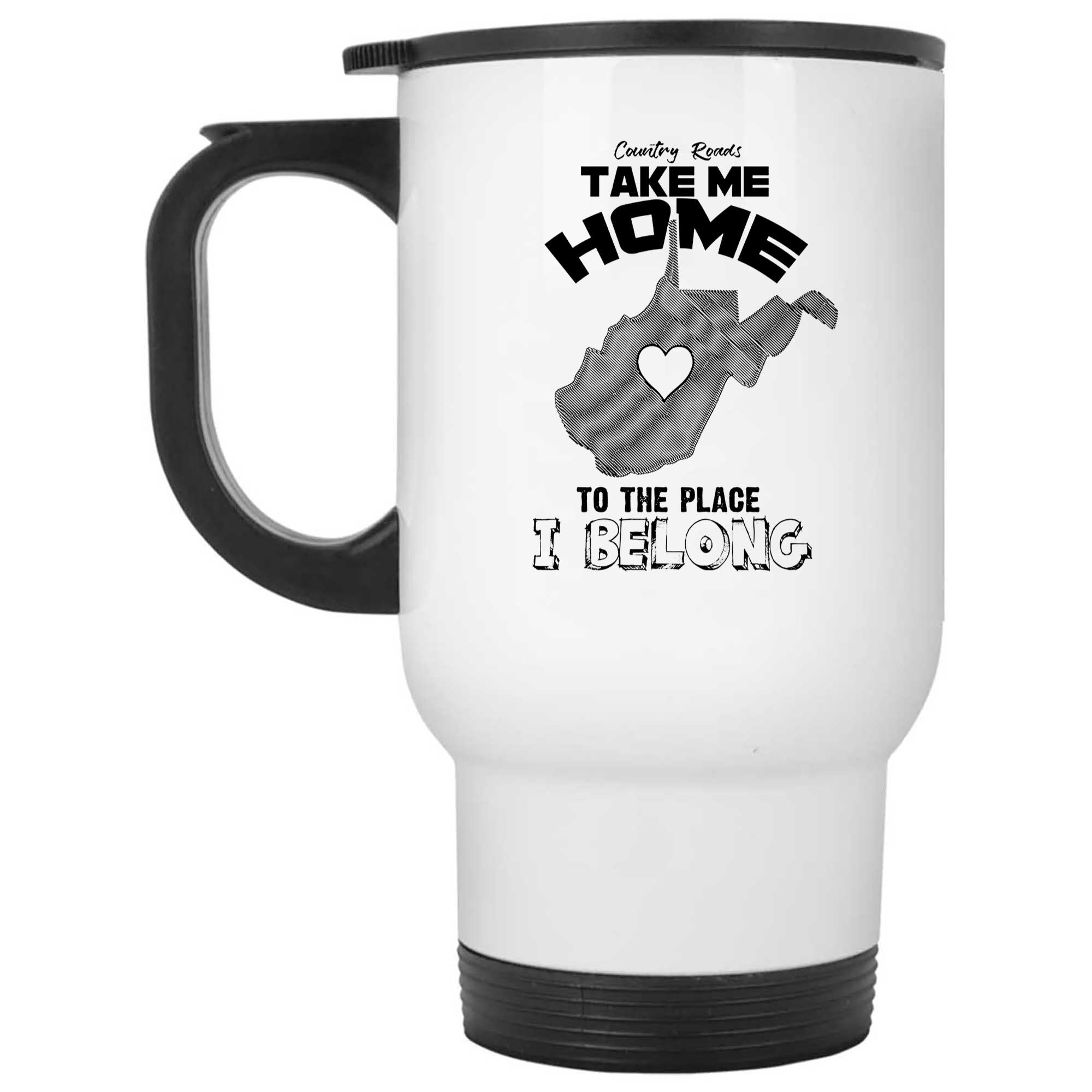 Skitongifts Funny Ceramic Novelty Coffee Mug Country Roads Take Me Home To The Place I Belong, State Wv For West Virginia Pride Dgfnbfq