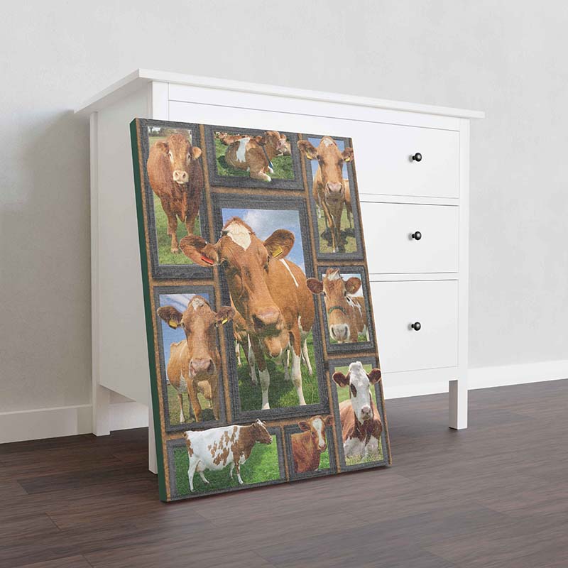 Skitongifts Wall Decoration, Home Decor, Decoration Room Cow Cute Guernsey Cows-TT2211