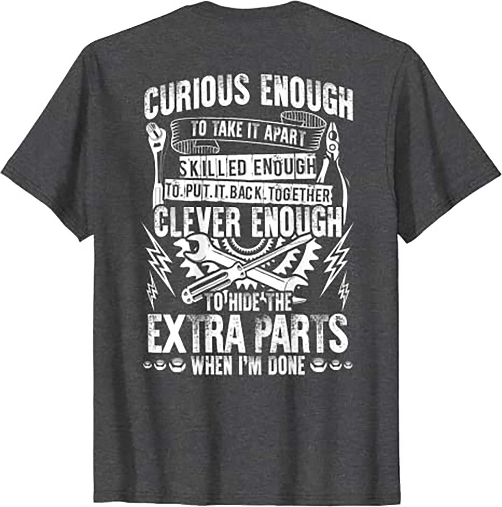 Skitongifts Curious, Skilled And Clever, Funny Car Auto Truck Mechanic T Shirt