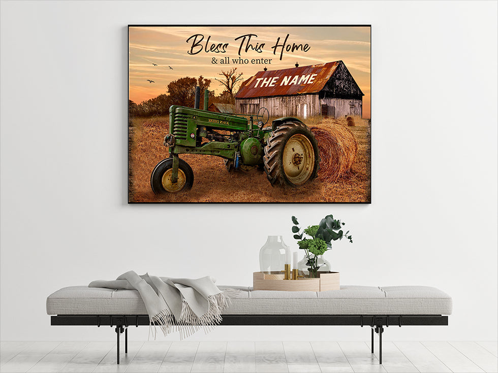 Custom Family Name And Year Bless This Home