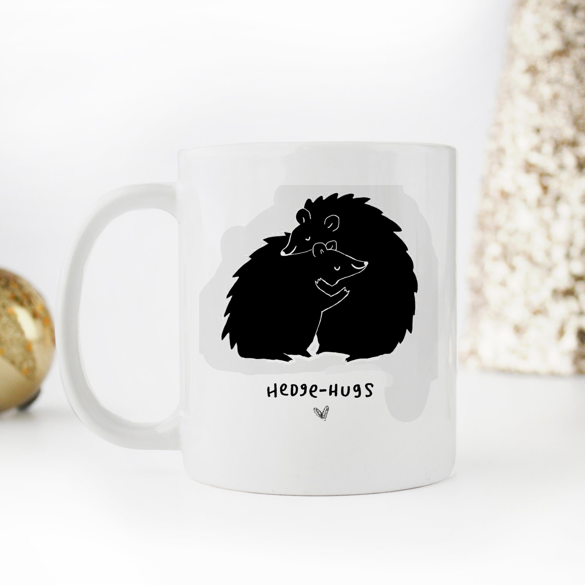 Skitongifts Funny Ceramic Novelty Coffee Mug Cute Cartoon Hedgehog Hugs ffxtTMA