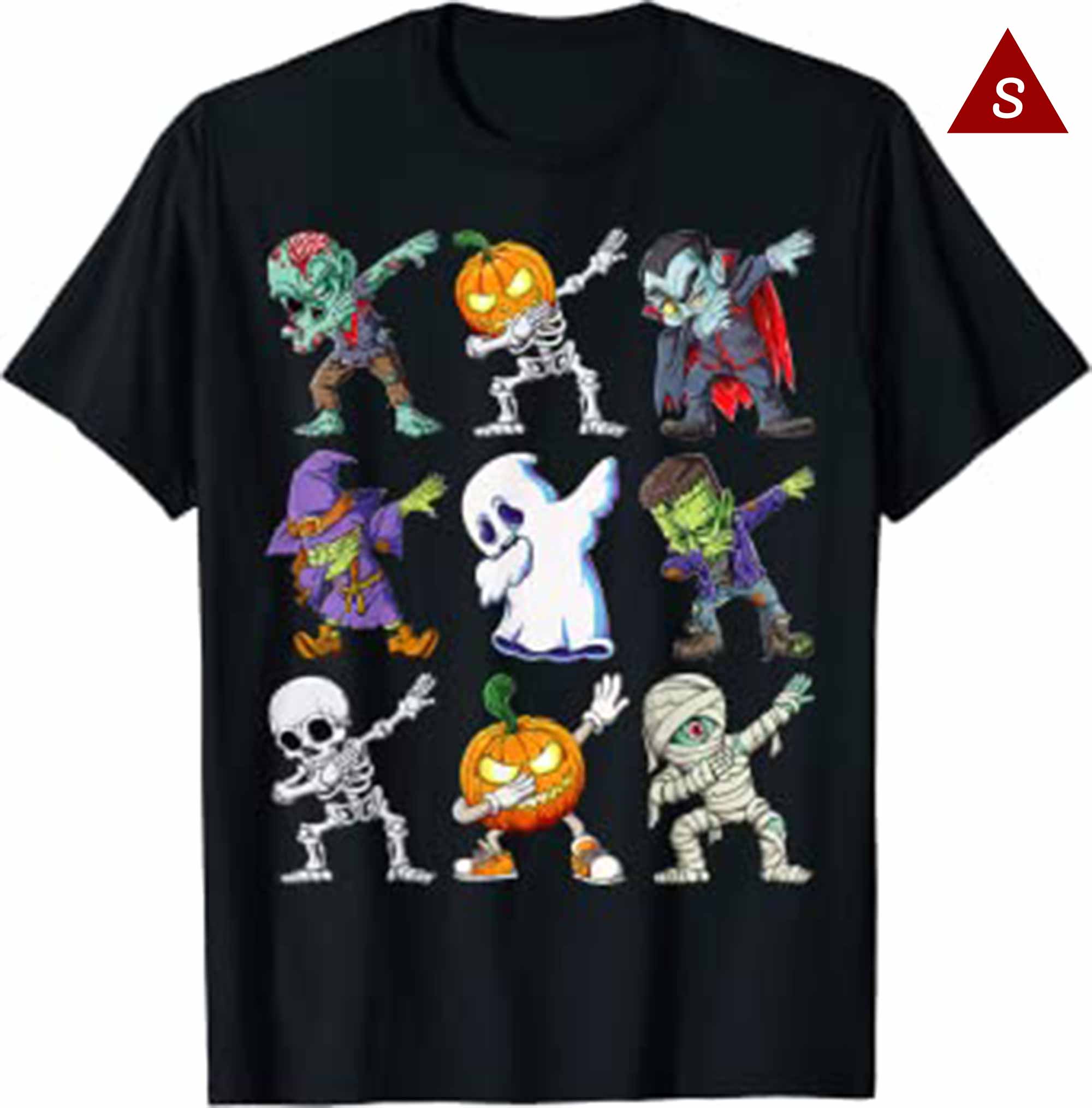 Dabbing Halloween Boys Skeleton Zombie Scary Pumpkin Mummy T Shirt