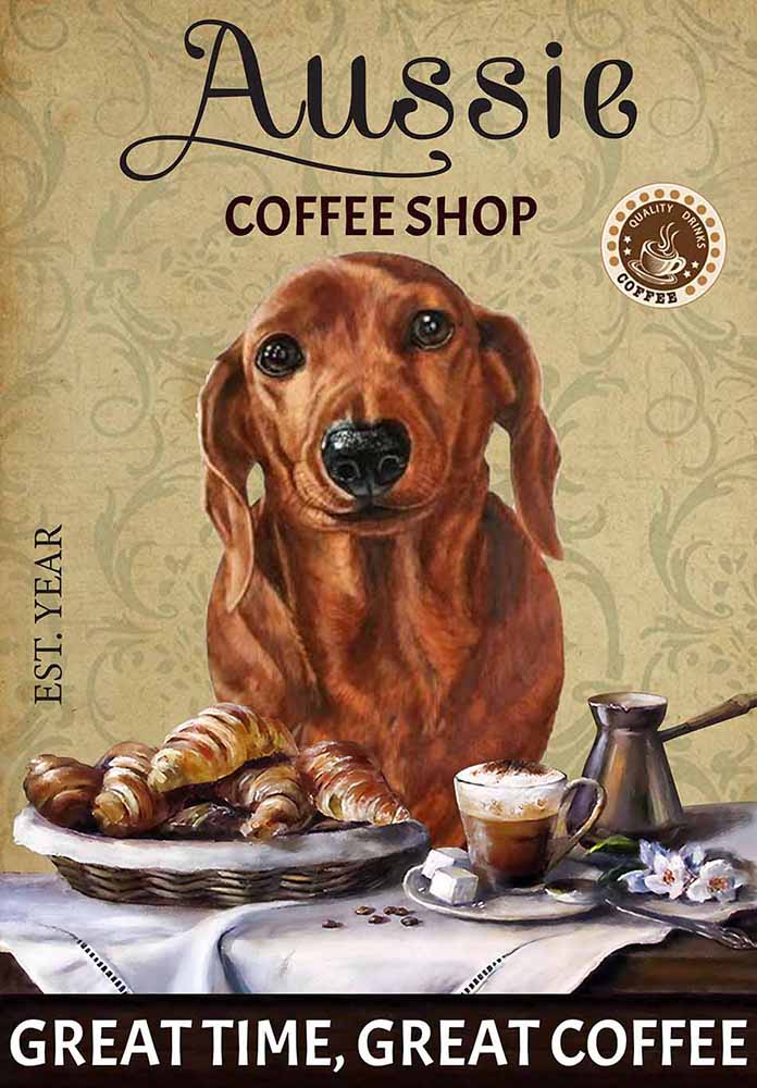 Dachshund Dog Coffee Shop-TT3008