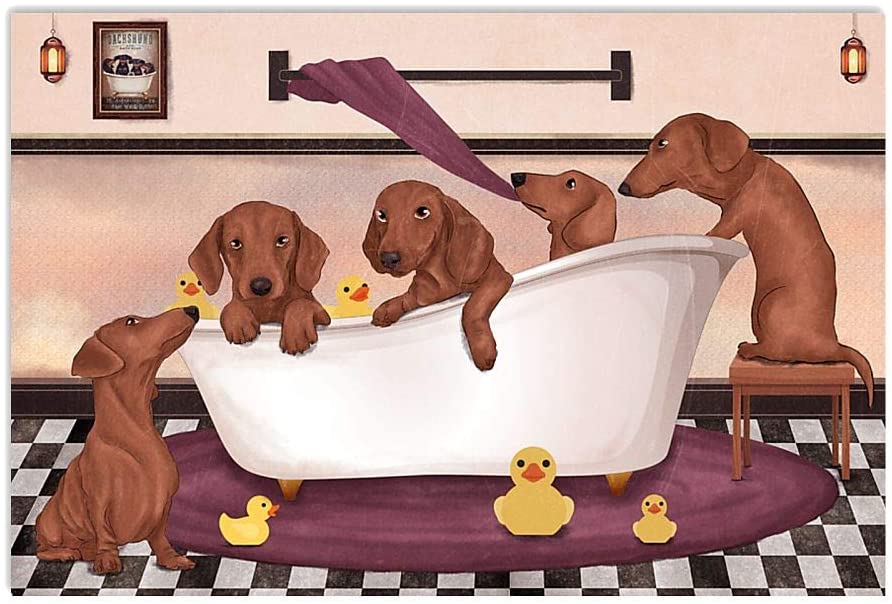 Dachshund Dog Funny Bathroom