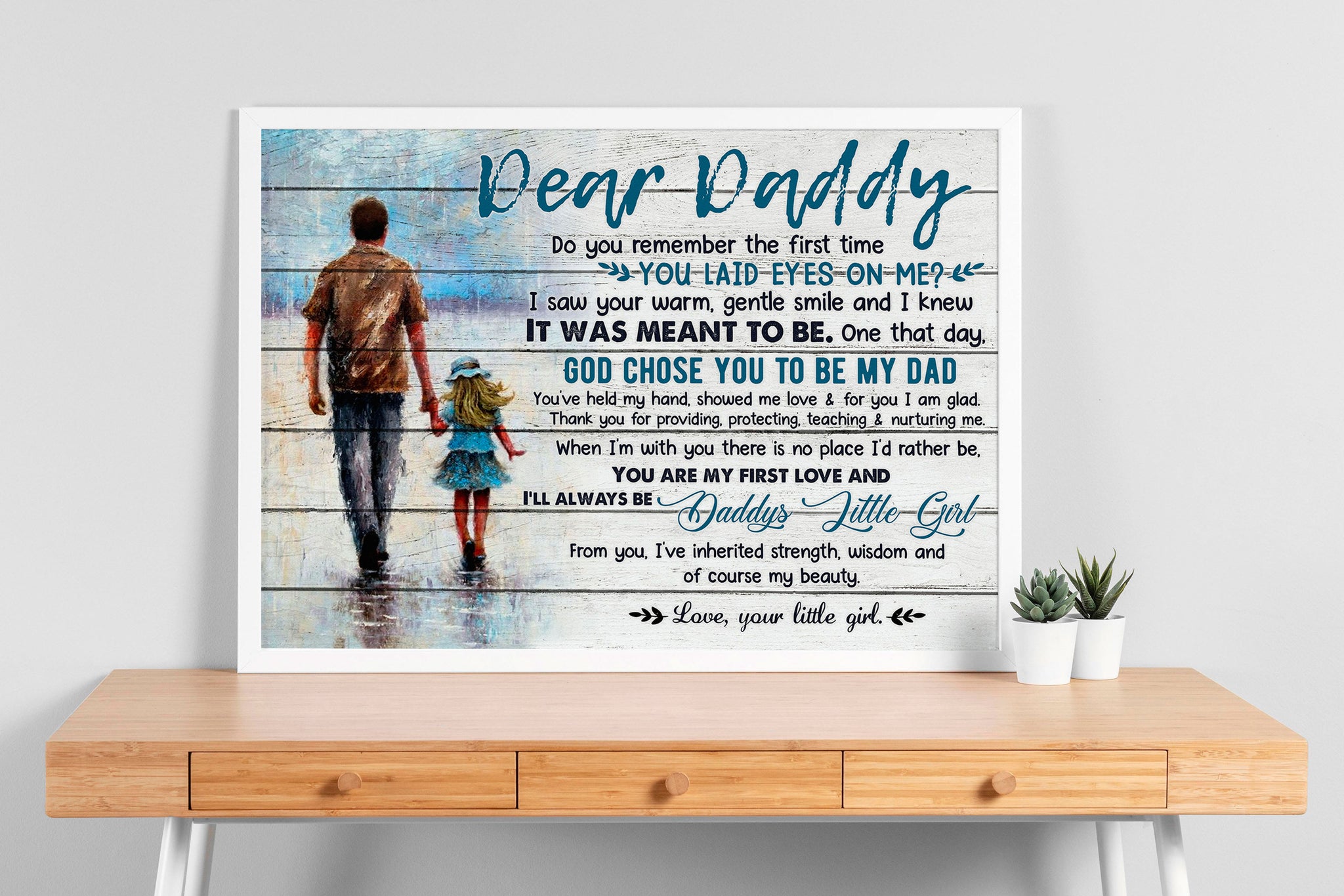 Dear Daddy Horizontal Father'S Day God Chose You To Be My Dad MH247