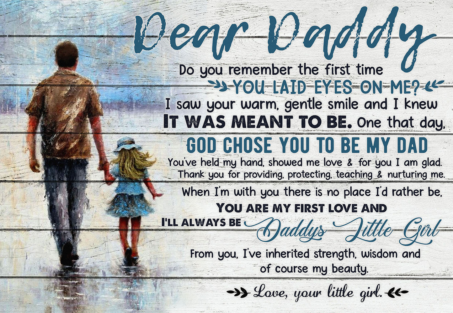 Dear Daddy Horizontal Father'S Day God Chose You To Be My Dad MH247