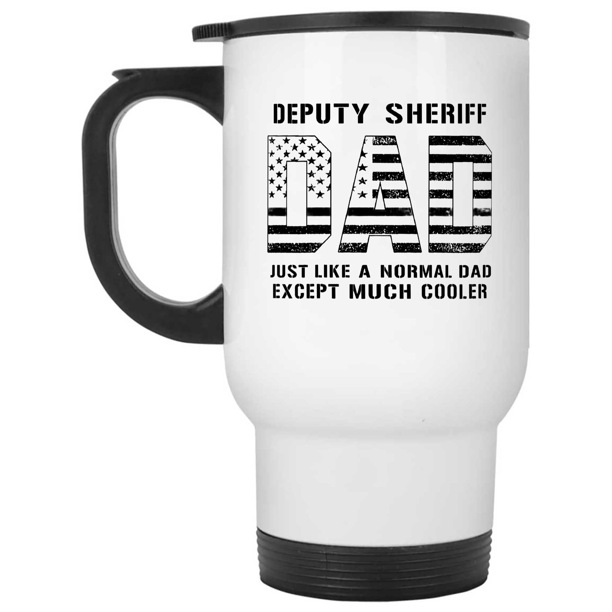 Skitongifts Funny Ceramic Novelty Coffee Mug Deputy Sheriff Dad Is Serve Protect Thin Blue Line Q2RM7kO