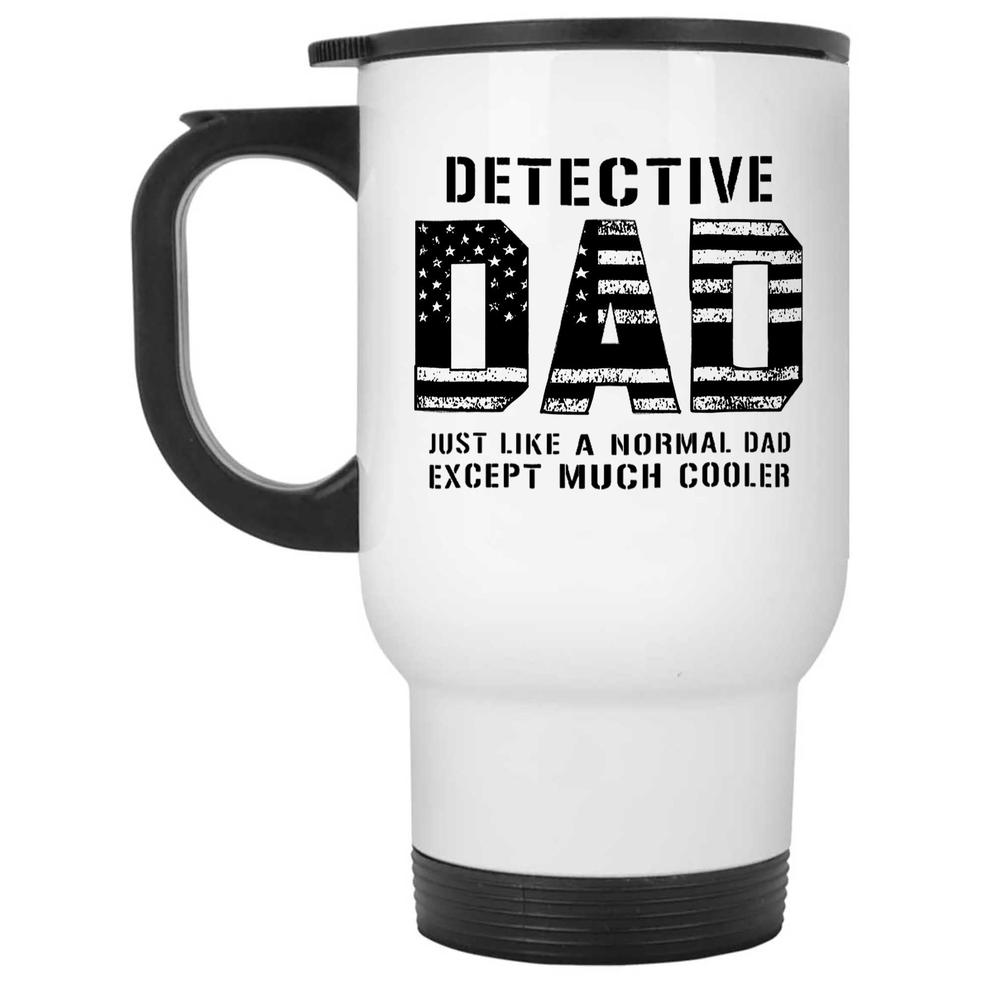 Skitongifts Funny Ceramic Novelty Coffee Mug Detective Dad Is Much Cooler Serve Protect Thin Blue Line Abcdef hOWDs36
