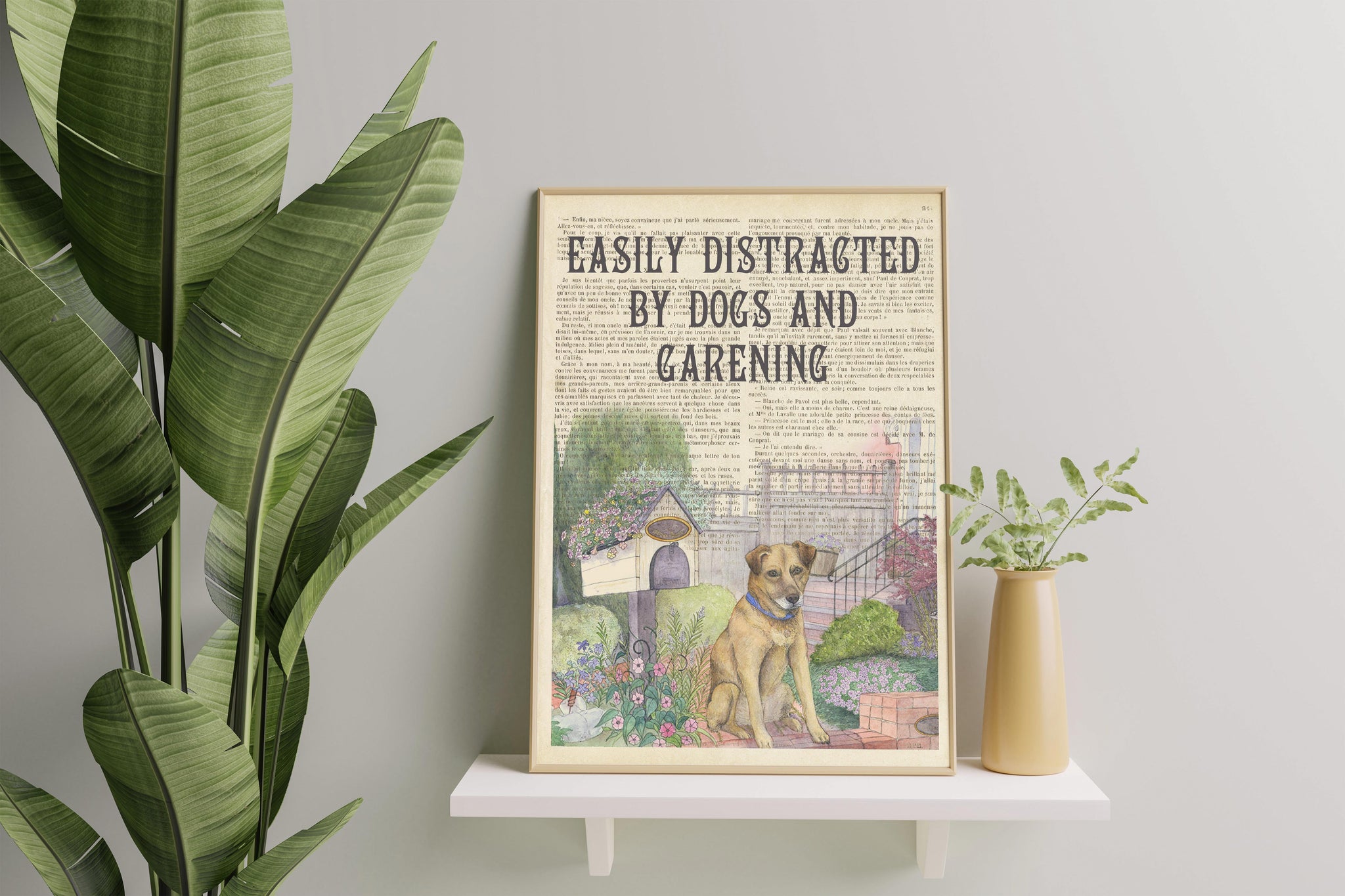 Dictionary Distracted By Basset Hound Gardening