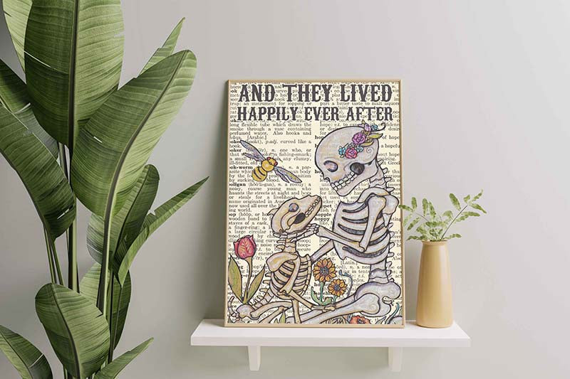 Dictionary Skeleton Dog They Lived Happily for Christmas TT1809