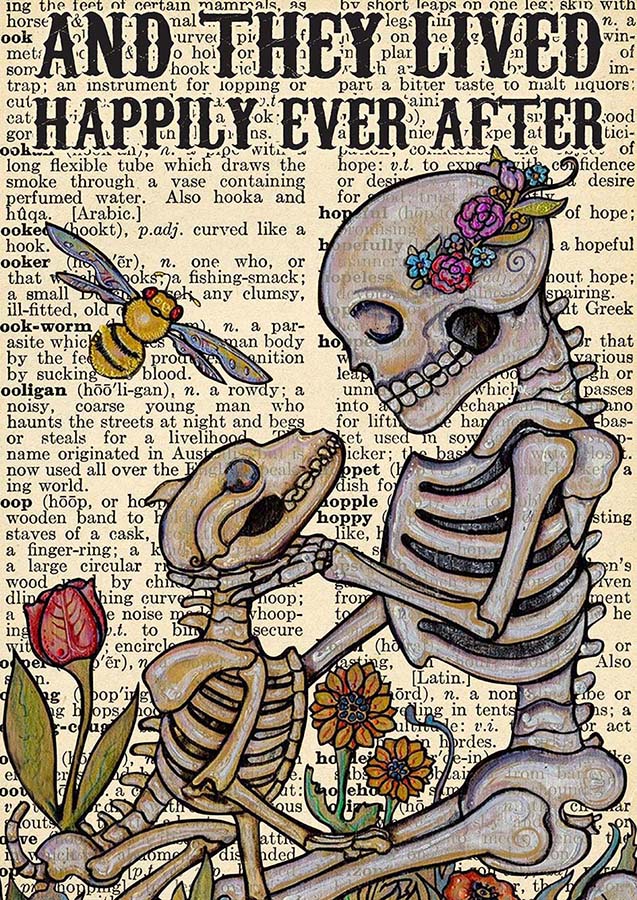 Dictionary Skeleton Dog They Lived Happily for Christmas TT1809