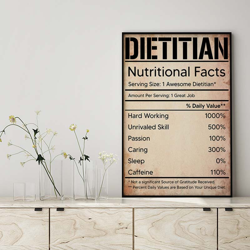 Skitongifts Wall Decoration, Home Decor, Decoration Room Dietitian Nutritional Facts Label-MH2409