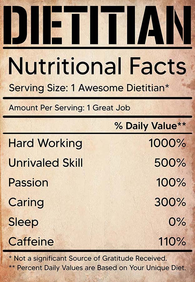 Dietitian Nutritional Facts Label-MH2409