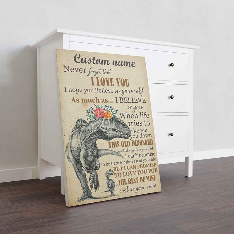 Skitongifts Wall Decoration, Home Decor, Decoration Room Dinosaur Grandma To Grandson Never Forget That I Love You-TT0812