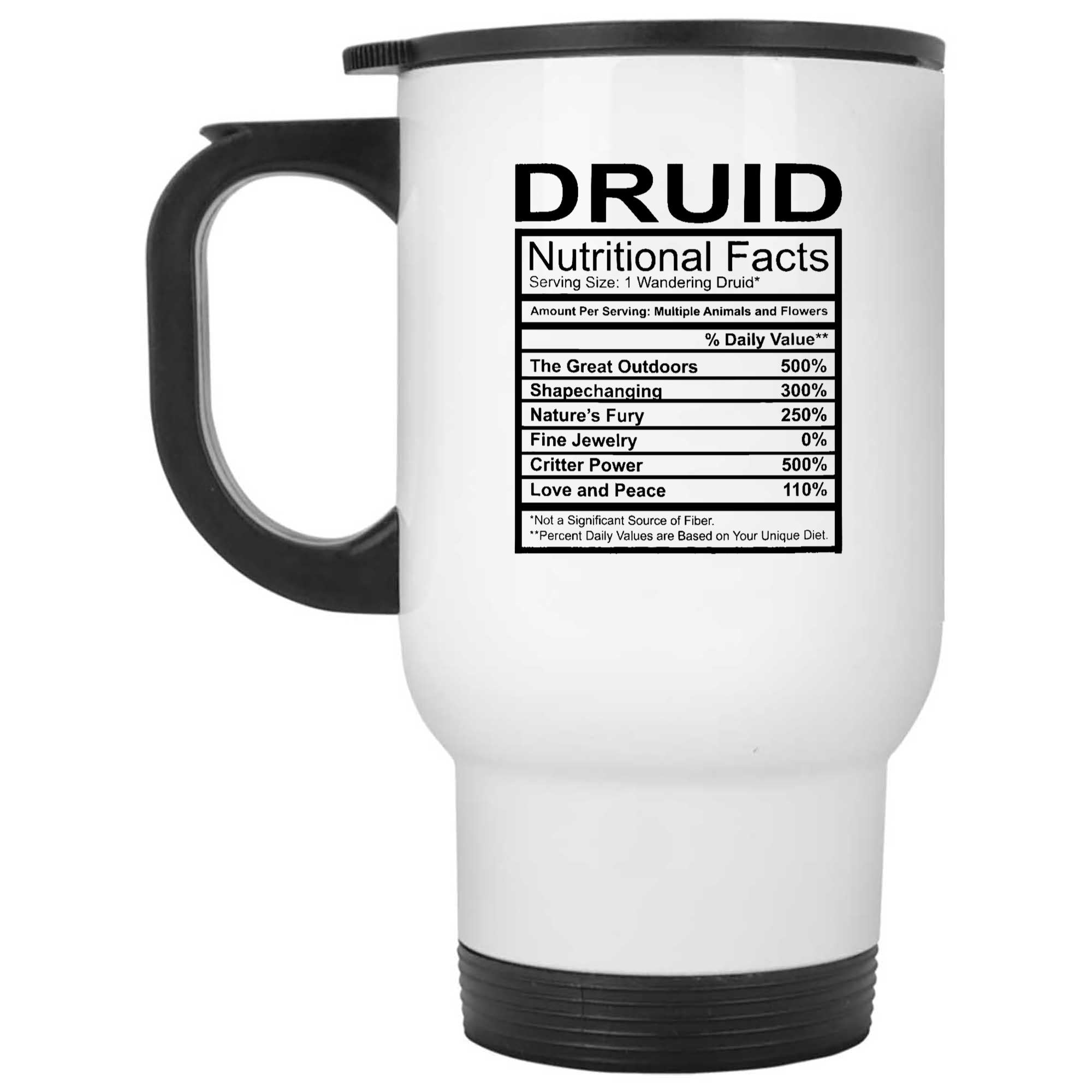 Skitongifts Funny Ceramic Novelty Coffee Mug Dnd Druid Nutritional Facts B5tXH9V