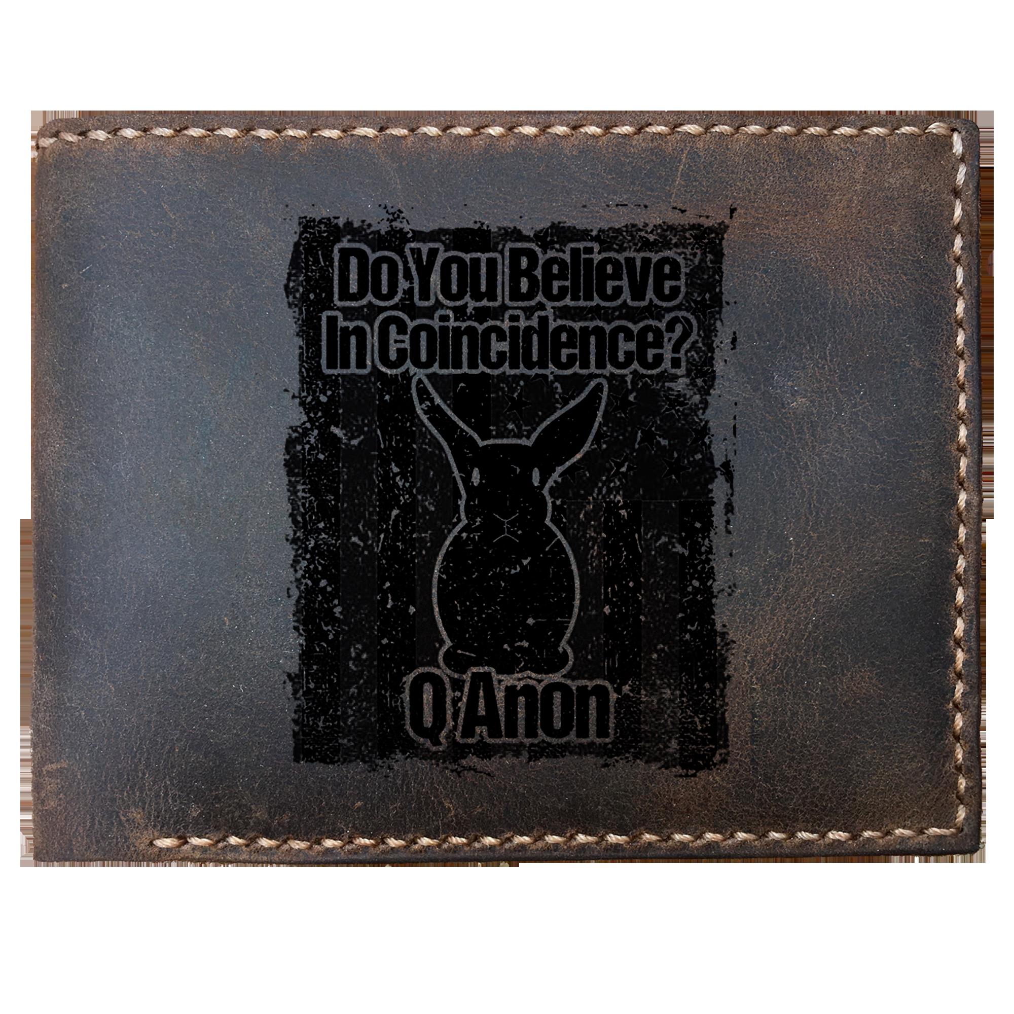 Skitongifts Funny Custom Laser Engraved Bifold Leather Wallet For Men, Do You Believe In Coincidence