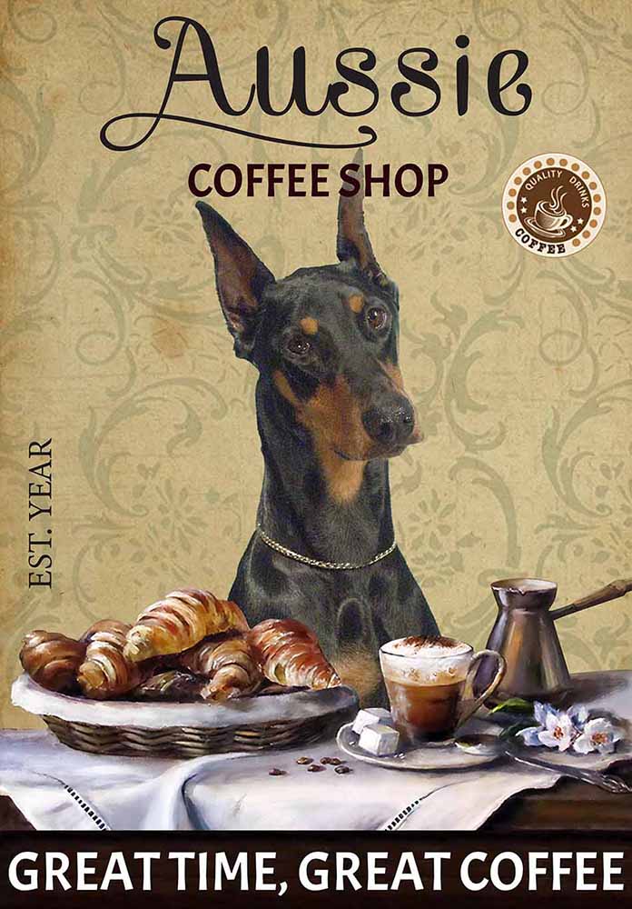 Doberman Dog Coffee Shop-TT3008