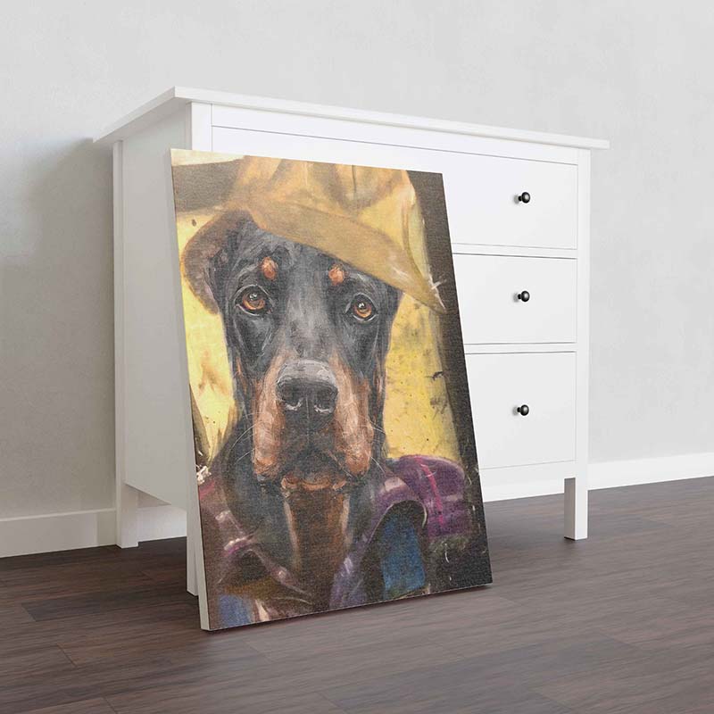 Skitongifts Wall Decoration, Home Decor, Decoration Room Doberman Dog Plumber-TT1012