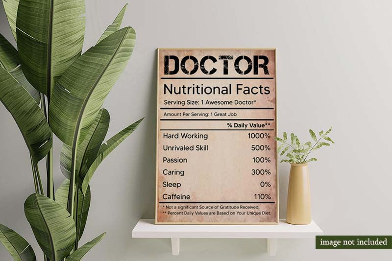 Skitongifts Wall Decoration, Home Decor, Decoration Room Doctor Nutritional Facts Label Chalkboard Personalized MH1809