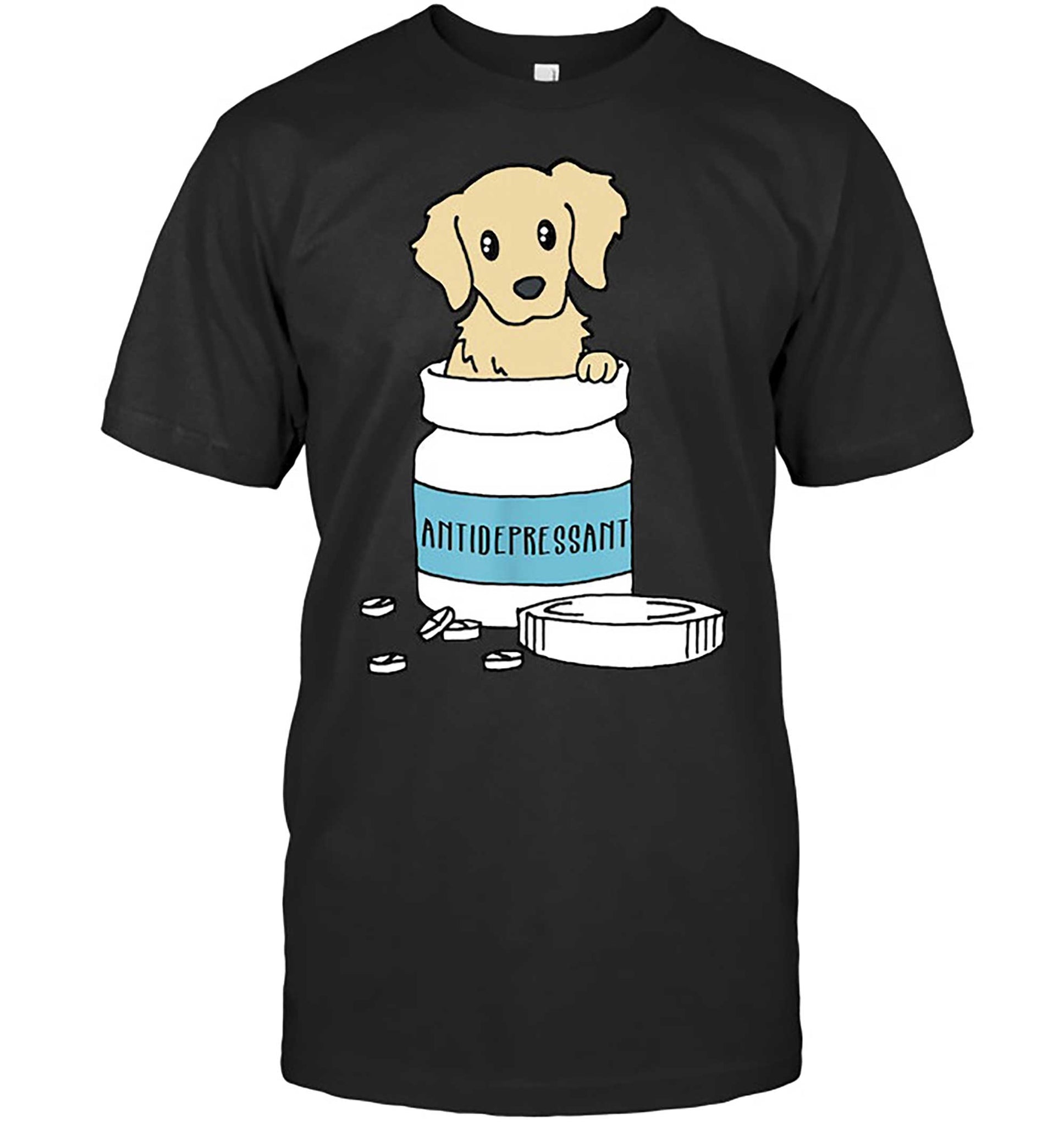 Skitongift-Dog-Antidepressant-Tshirt-Funny-Golden-Retriever-Dog-Shirt-Funny-Shirts-Hoodie-Sweater-Short-Sleeve-Casual-Shirt