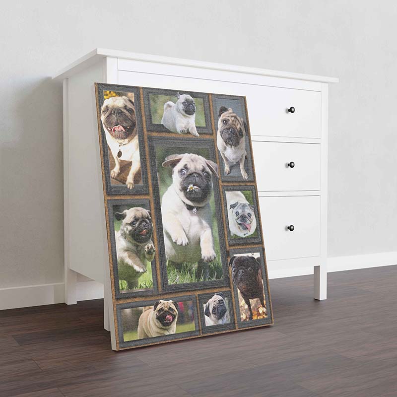 Skitongifts Wall Decoration, Home Decor, Decoration Room Dog Cute Pug-TT0112