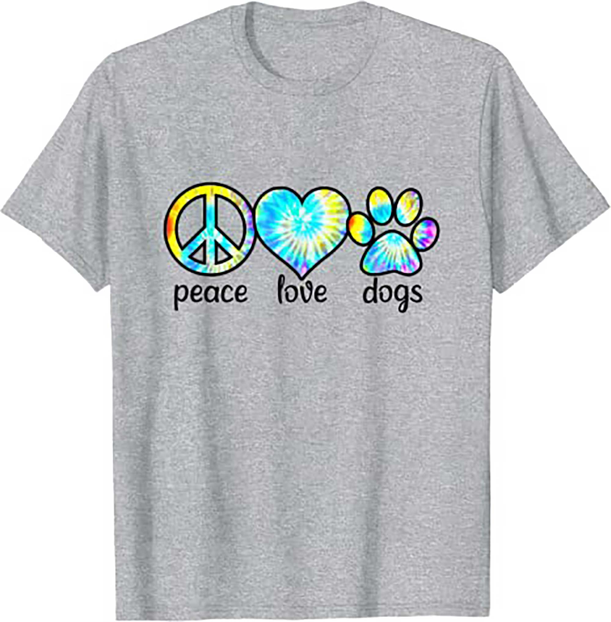 Dog Love Shirt for Mothers Day Gift Peace Love Dogs Tie Dye T Shirt