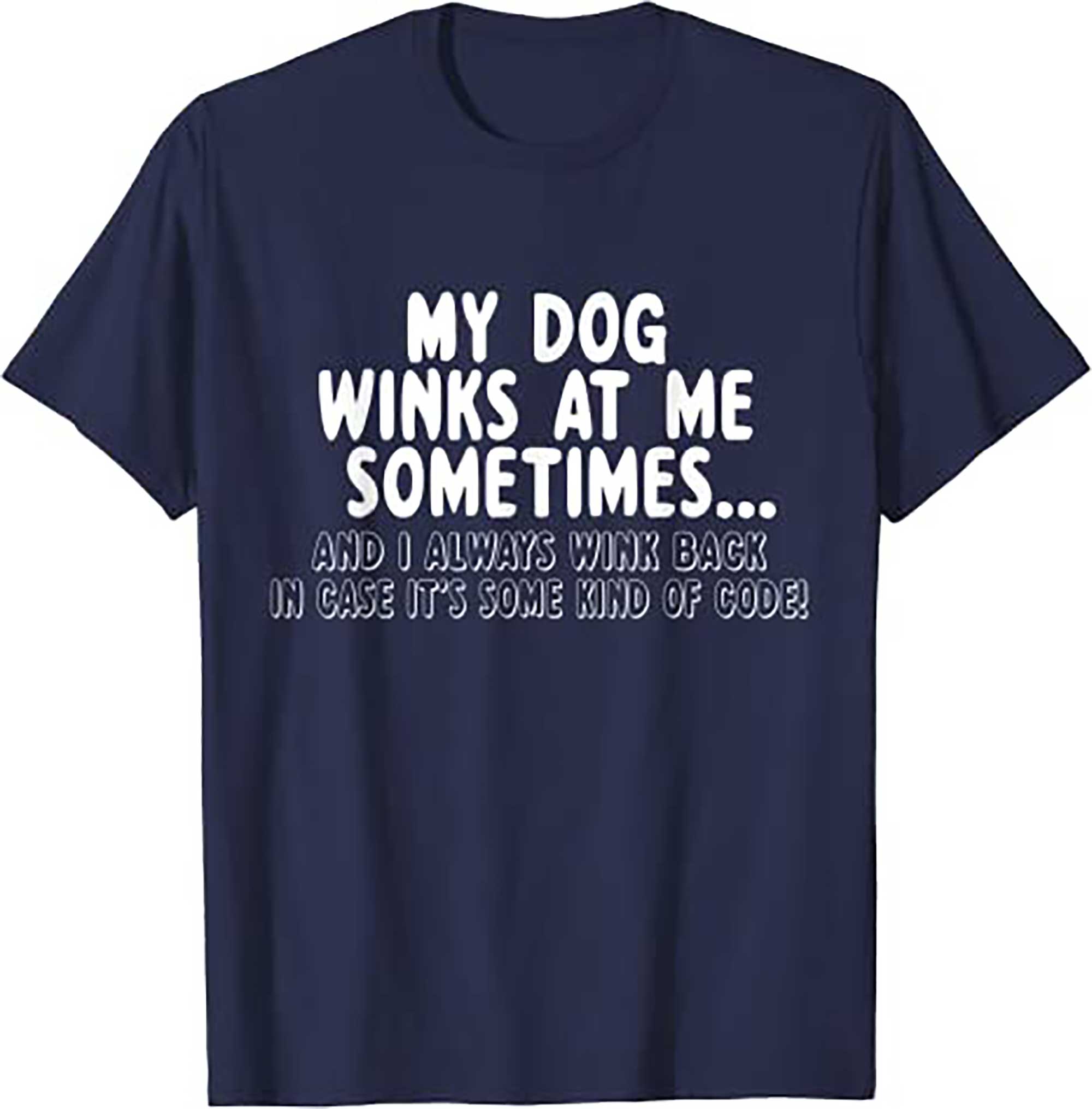 Skitongift Dog Lover Funny Gift My Dog Winks At Me Sometimes T Shirt