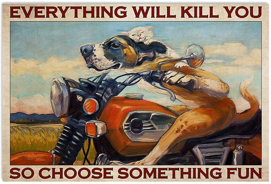 Dog Motorcycle Every Thing Will Kill You So Choose Something Fun Landscape