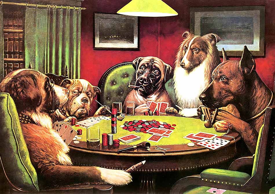 Dogs Playing To Cards-TT2808