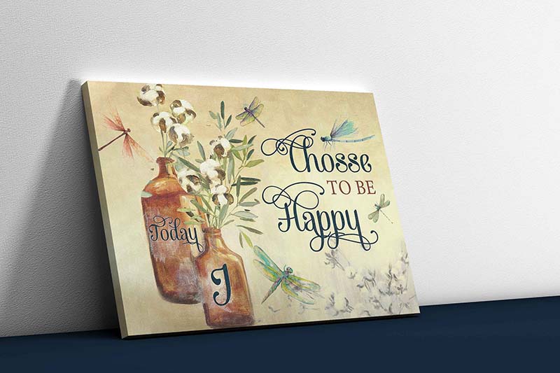 Skitongifts Wall Decoration, Home Decor, Decoration Room Dragonfly Today I Choose To Be Happy TT1203