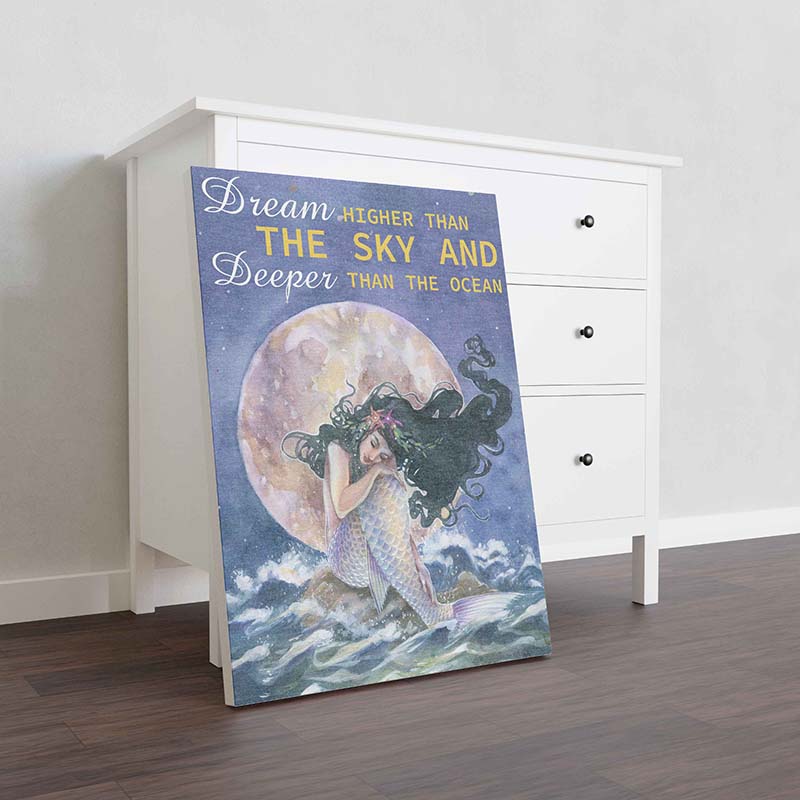 Skitongifts Wall Decoration, Home Decor, Decoration Room Dream Higher Than The Sky And Deeper Than The Ocean-TT0311