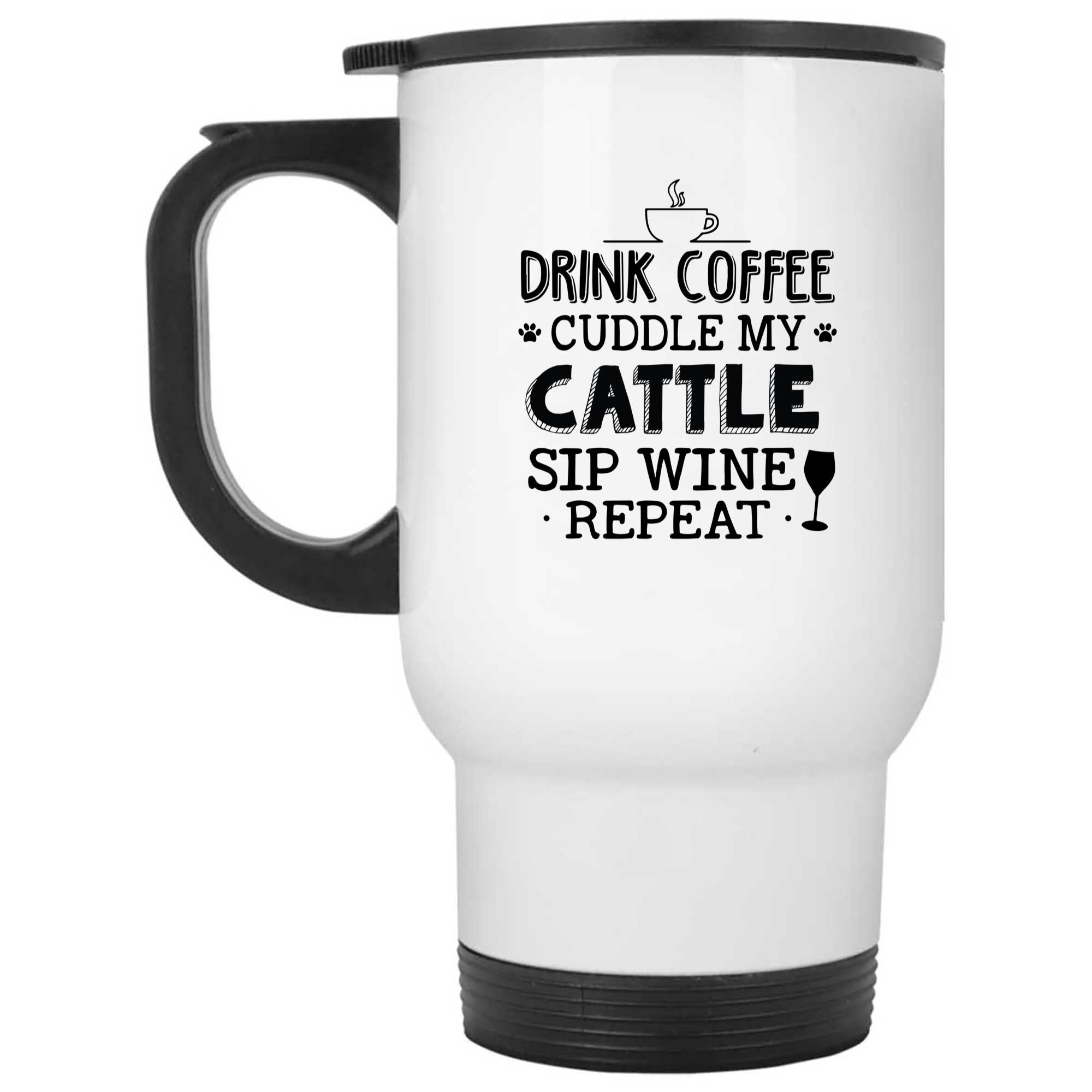 Skitongifts Funny Ceramic Novelty Coffee Mug Drink Coffee Cuddle My Cattle Sip Wine Repeat Xk1KiAp