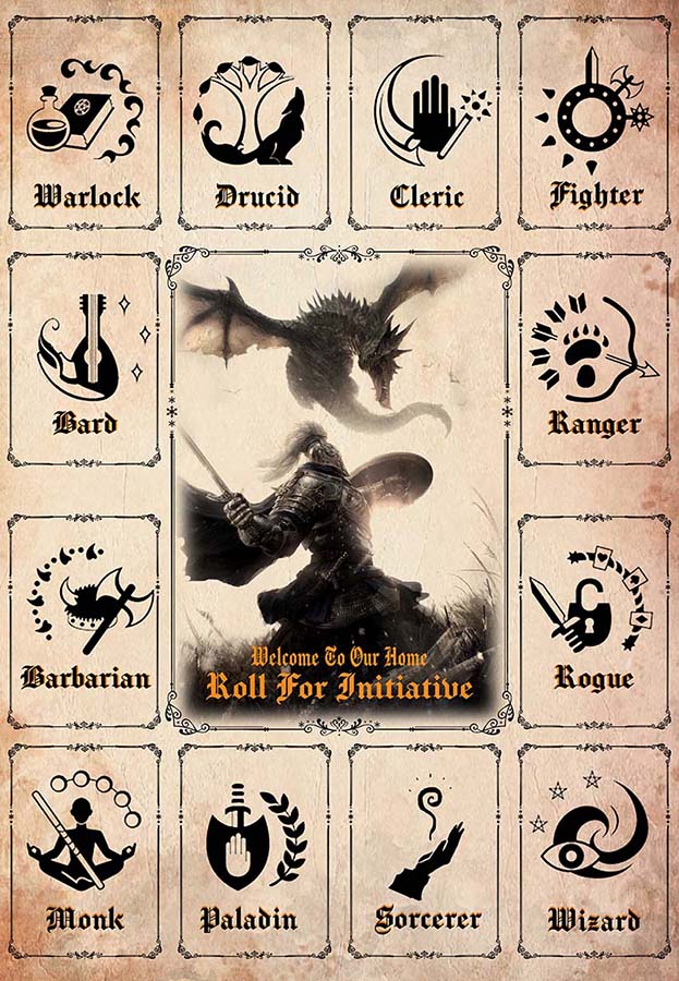 Dungeons And Dragons Welcome To Our Home Roll For Initiative-MH2009