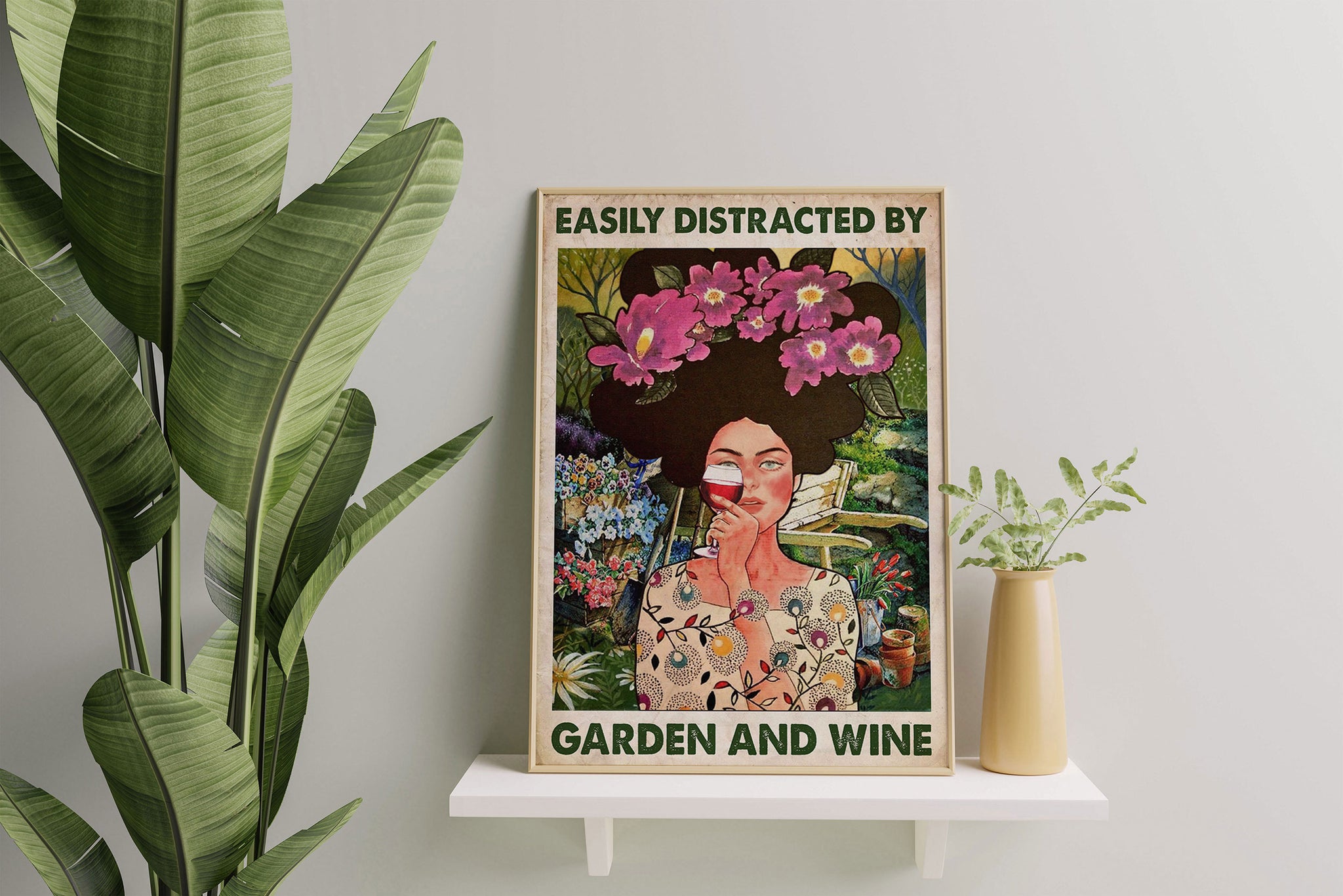 Easily Distracted By Garden And Wine Garden Girl-MH2807