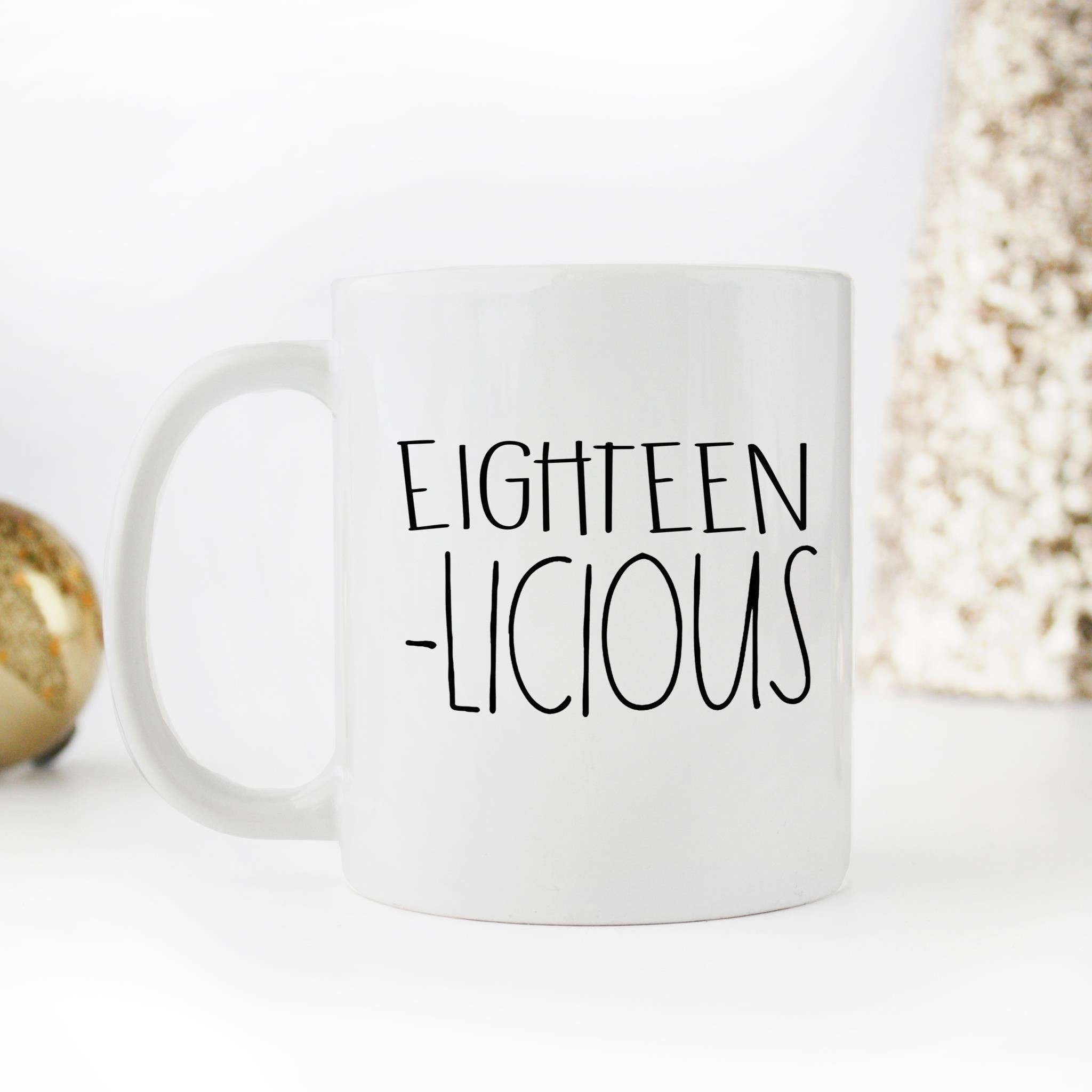 Skitongifts Funny Ceramic Novelty Coffee Mug Eighteen  Licious Funny Birthday Gift For Men useXVuI
