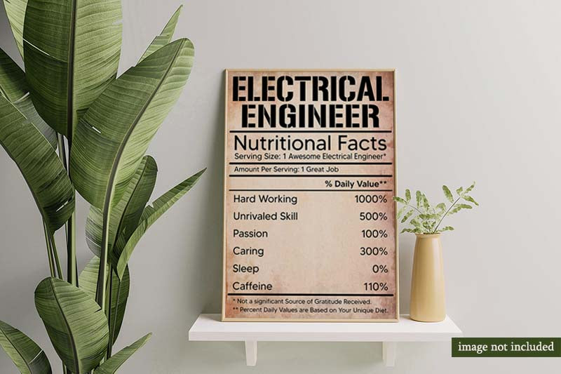 Skitongifts Wall Decoration, Home Decor, Decoration Room Electrical Engineer Nutritional Facts Label