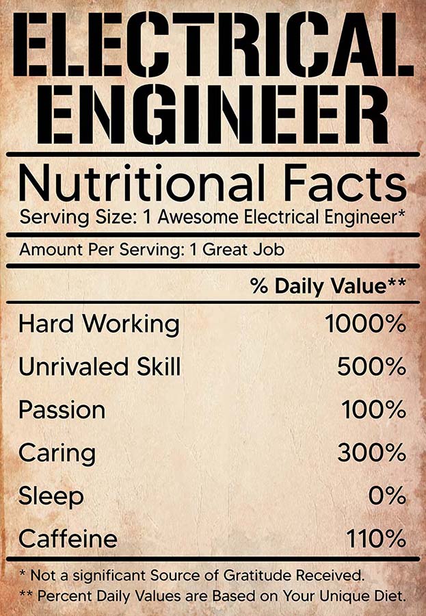 Electrical Engineer Nutritional Facts Label-MH2309