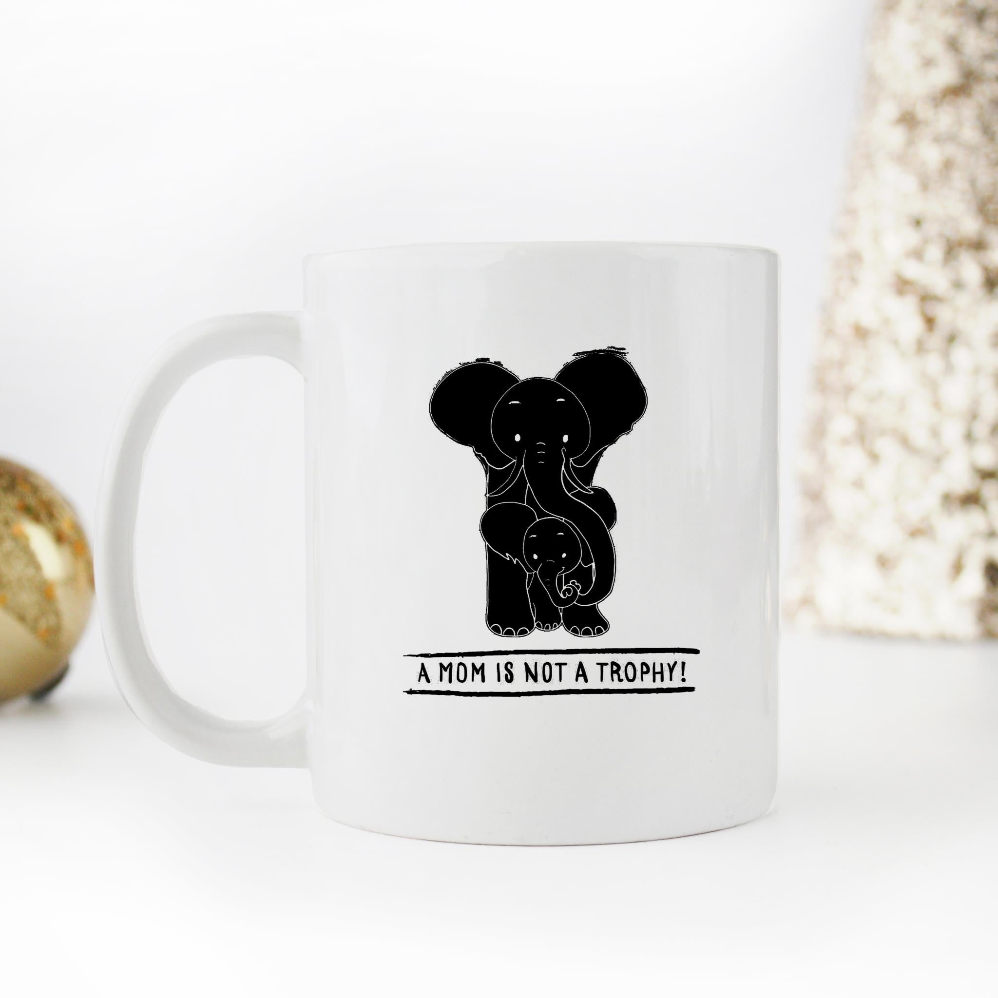 Skitongifts Funny Ceramic Novelty Coffee Mug Elephantbabywithmom ySNHKlj