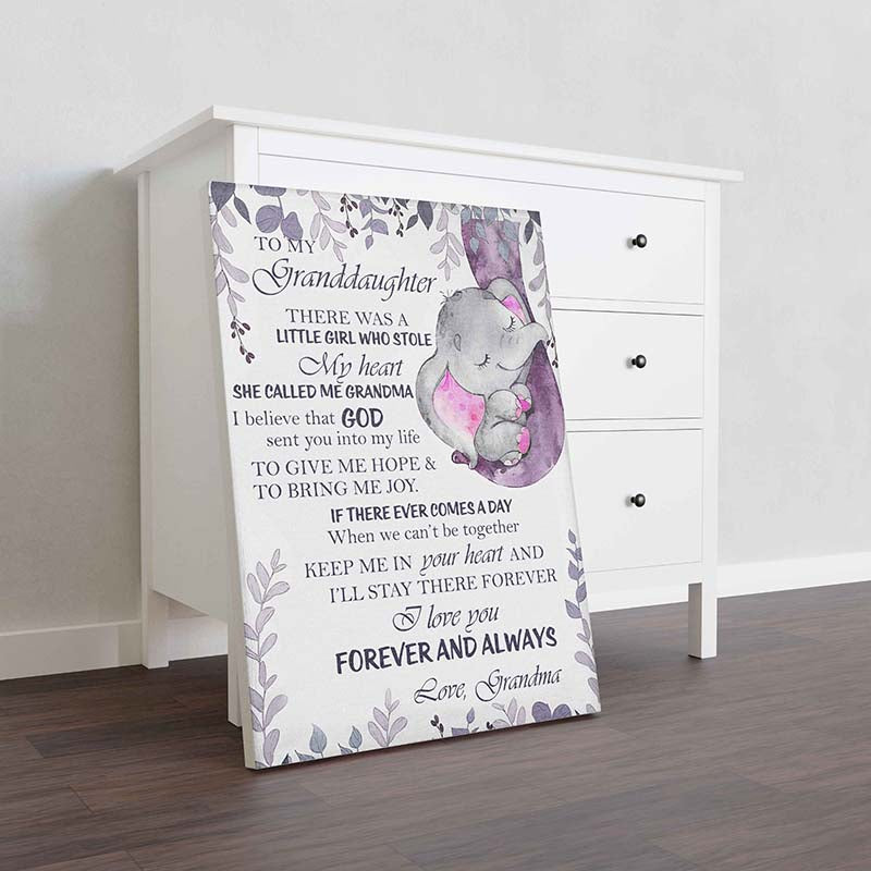 Skitongifts Wall Decoration, Home Decor, Decoration Room Elephants Grandma To Dear Granddaughter Be Brave, Have Courage And Love Life Let It Go-TT2712