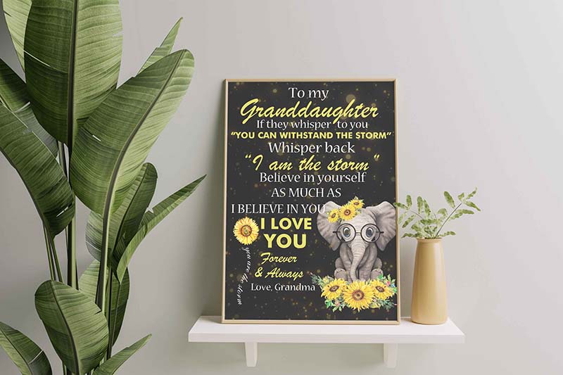 Elephants Sunflower Grandma To Granddaughter I Am The Storm I Love You Forever-TT1801