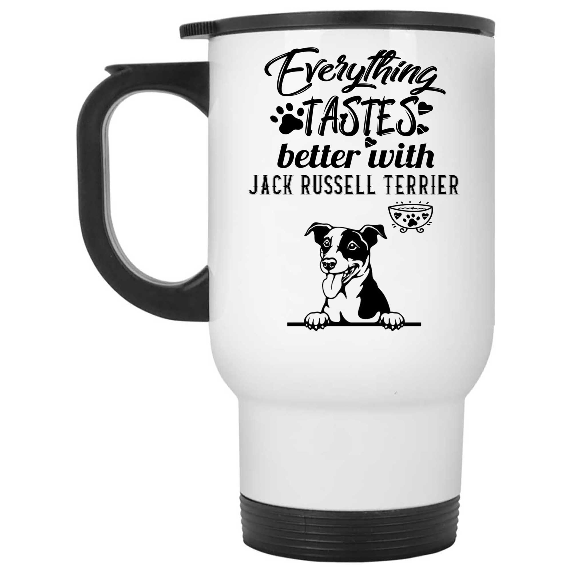Skitongifts Coffee Mug Funny Ceramic Novelty Everything Tastes Better With Jack Russell Terrier xgi1MKy